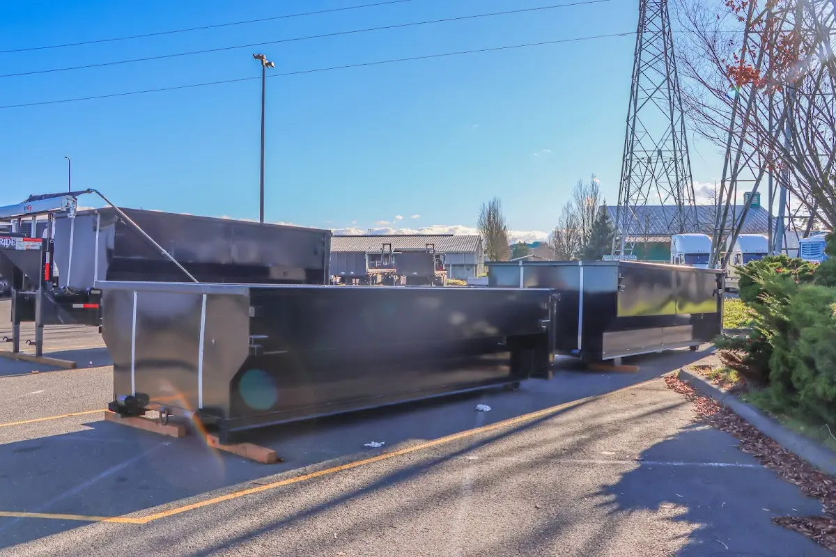 Roll-off dumpster ready for waste disposal at job site for Residential Dumpster Rental in Ocala
